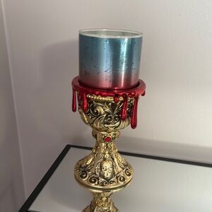 Elegant Gold and Red Vampire Candle Holder Bath & Body Works Halloween